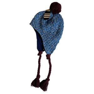 Adidas Chunky Ear Flap Beanie Blast Blue Maroon Fleece Lined NWT Unisex OS